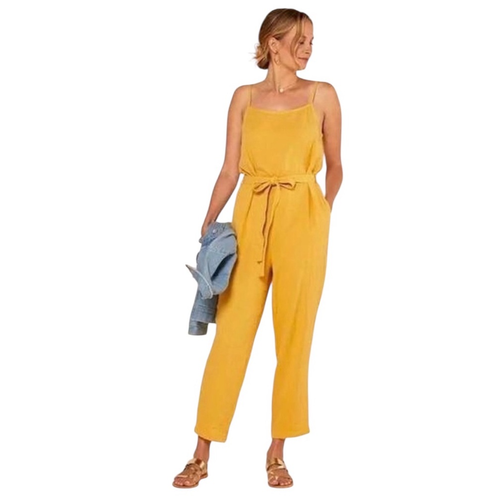 Outerknown Yellow Gauze Jumpsuit Organic‎ Cotton Relaxed Small